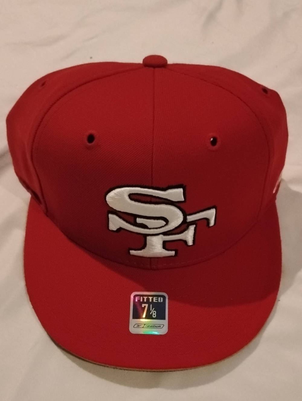 San Francisco Styled Red Fitted Baseball Cap with Raised Logo